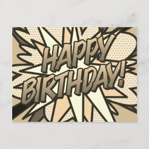 Comic Book Pop Art HAPPY BIRTHDAY Vintage Postcard
