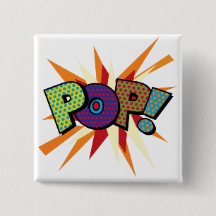 Comic Book Pop Art POP 15 Cm Square Badge