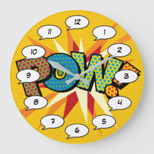 Comic Book Pop Art POW Large Clock