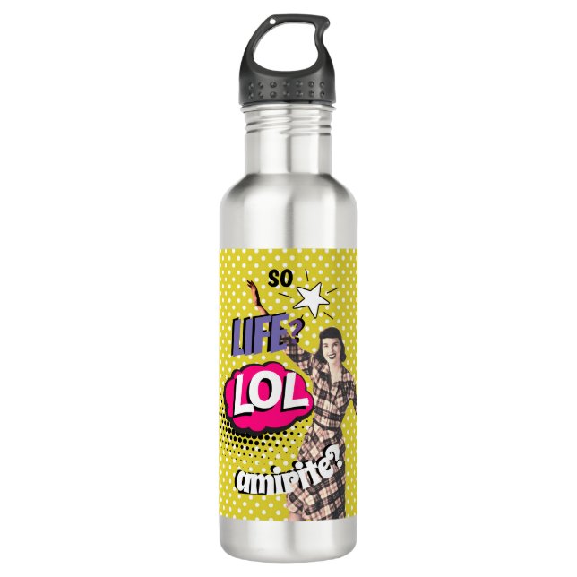 Comic Book Pop Art Retro Funny Text 710 Ml Water Bottle (Front)