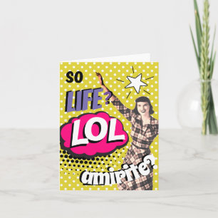 Comic Book Pop Art Retro Lady Funny Thank You Card