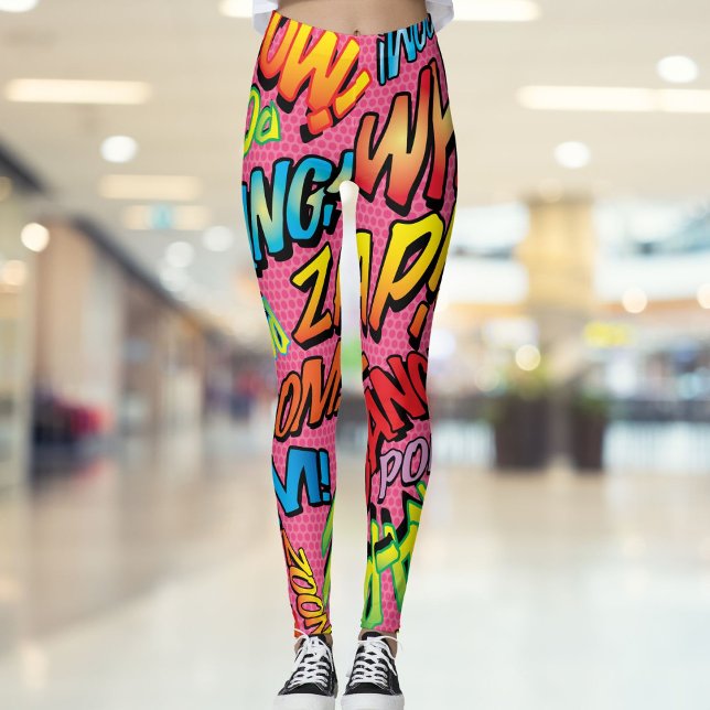Comic Book Pop Art Sounds Leggings (Comic Book Pop Art Sounds Leggings)