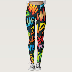 Comic Book Pop Art Sounds Leggings