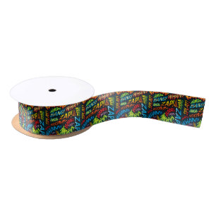 Comic Book Pop Art Sounds Satin Ribbon