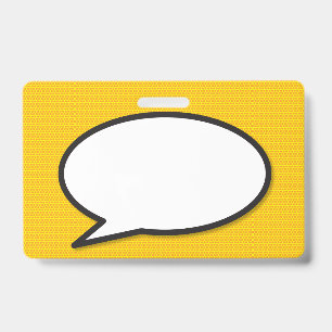 Comic Book Pop Art Speech Bubble ID Badge