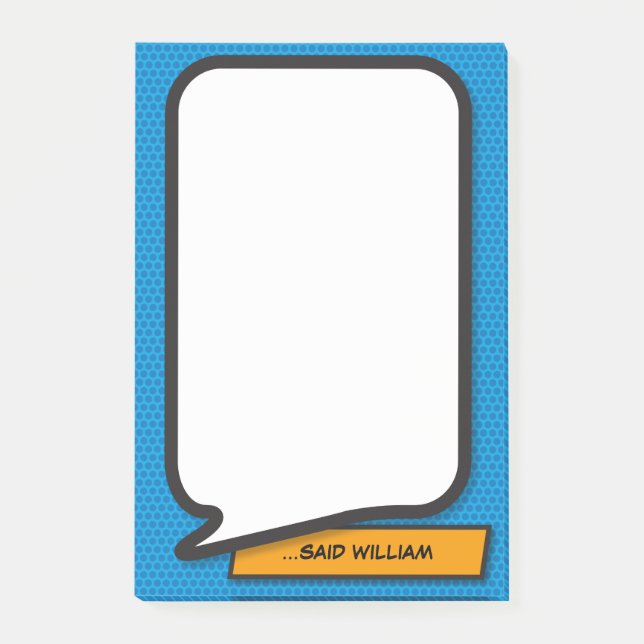 Comic Book Pop Art Speech Bubble Post-it Notes (Front)