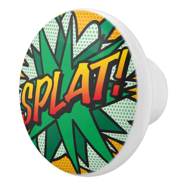 Comic Book Pop Art SPLAT Ceramic Knob (Right)