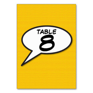 Comic Book Pop Art Table Number