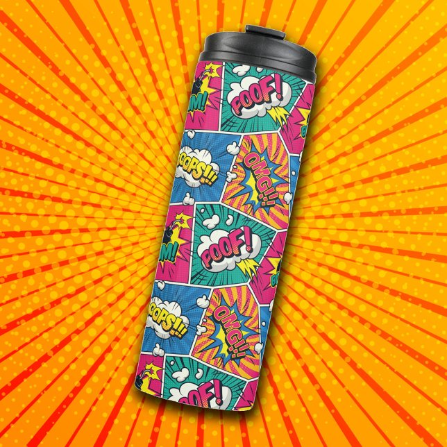 Comic Book Pop Art  Thermal Tumbler (Creator Uploaded)