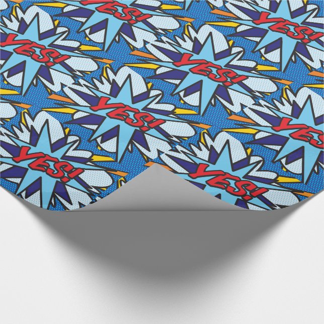 Comic Book Pop Art YES Wrapping Paper (Corner)