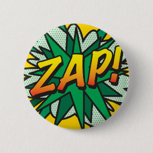 Comic Book Pop Art ZAP! 6 Cm Round Badge