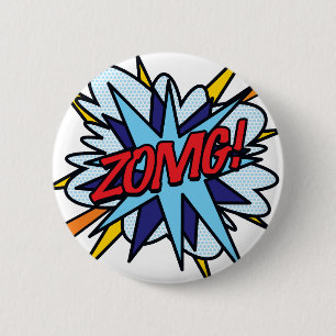 Comic Book Pop Art ZOMG 6 Cm Round Badge