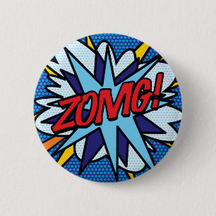 Comic Book Pop Art ZOMG 6 Cm Round Badge