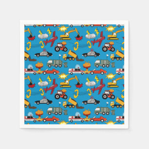 Comic Book Retro Truck Vehicles Aeroplanes Birthda Napkin