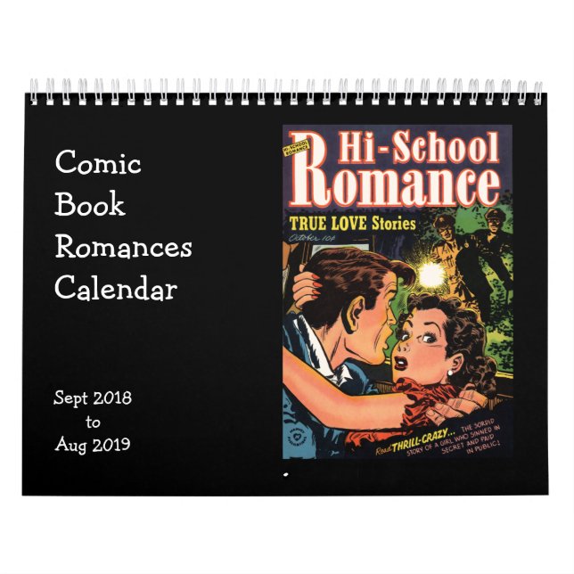 Comic Book Romances September 2018 Calendar (Cover)