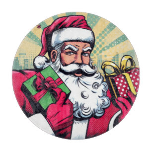 Comic book Santa/Christmas  Cutting Board