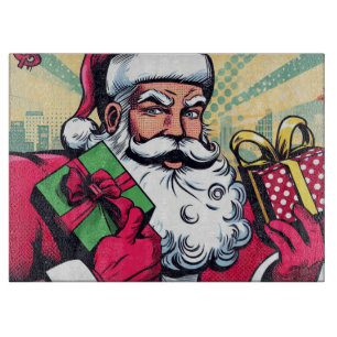 Comic book Santa/Christmas  Cutting Board
