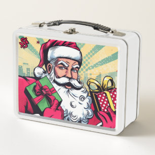 Comic book Santa/Christmas  Metal Lunch Box