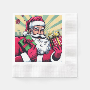 Comic book Santa/Christmas Napkin
