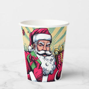 Comic book Santa/Christmas  Paper Cups