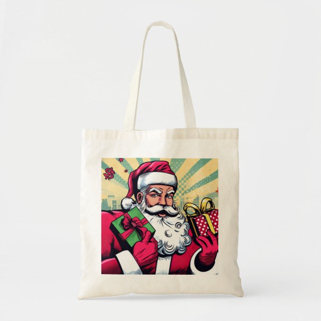 Comic book Santa/Christmas  Tote Bag (Front)