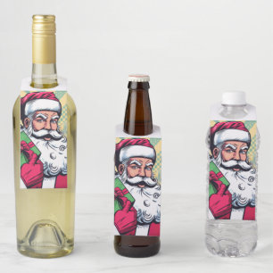 Comic Book Santa/Vintage/Retro Bottle Hanger Tags