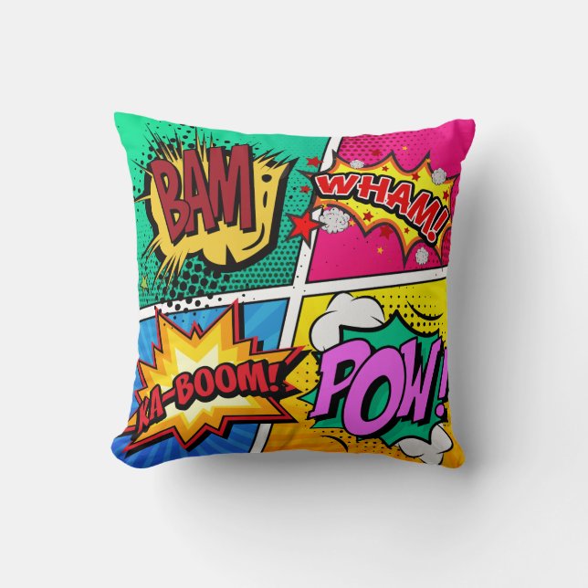 Comic Book Sound Effects Cushion (Front)