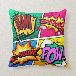 Comic Book Sound Effects Cushion