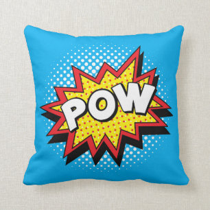 Comic Book Style Colourful POW Cushion
