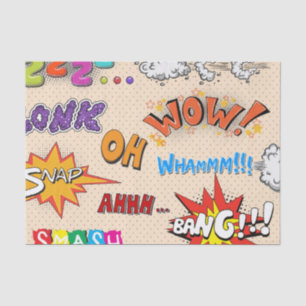 Comic Book Style Expressions Design Tissue Paper