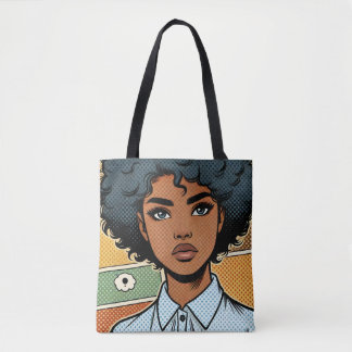 Comic Book Style Girl Art Allover Print Tote