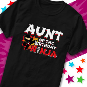Comic Book Style Party Aunt of the Birthday Ninja T-Shirt