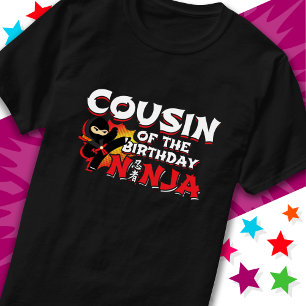 Comic Book Style Party Cousin of Birthday Ninja T-Shirt