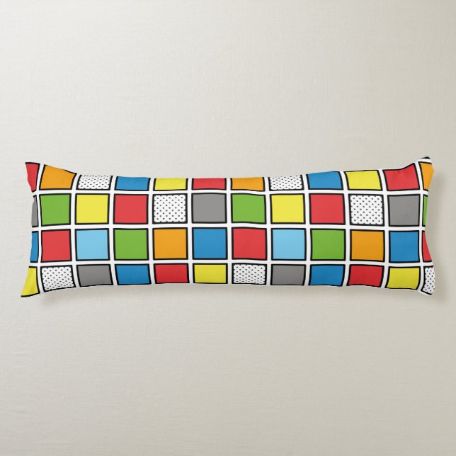 Comic Book Style Squares Body Pillow (Front)