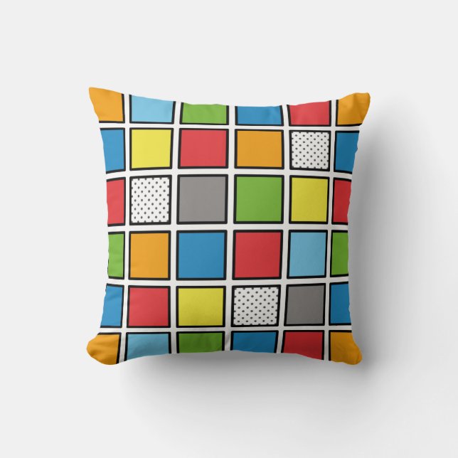 Comic Book Style Squares Cushion (Front)