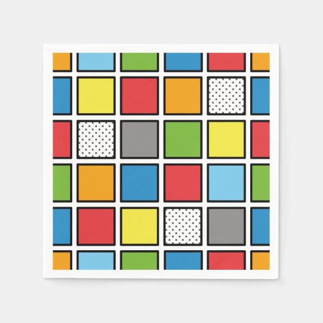 Comic Book Style Squares Napkin (Front)