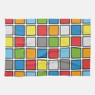 Comic Book Style Squares Tea Towel