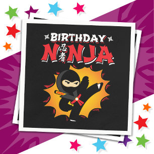 Comic Book Style Super Party Birthday Ninja Napkin