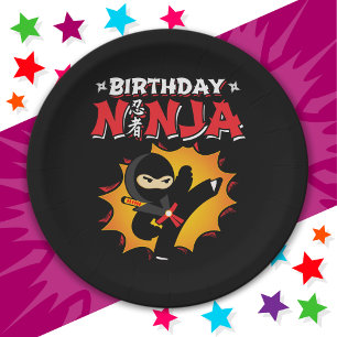 Comic Book Style Super Party Birthday Ninja Paper Plate