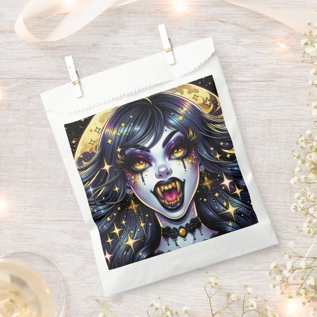 Comic Book Style Vampire Halloween Party  Favour Bag (Clipped)