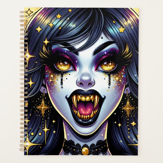 Comic Book Style Vampire Halloween Party  Planner (Front)