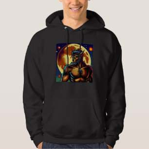 Comic Book Style Werewolf in Front of Full Moon Hoodie