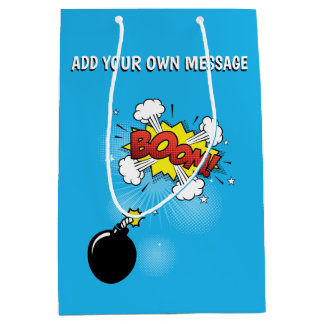 Comic Book Super Hero Birthday Boom Bomb Medium Gift Bag