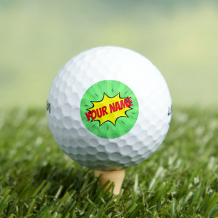 Comic Book Superhero Green Red Yellow Golf Balls