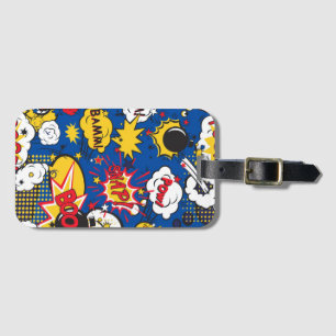 Comic book, superhero luggage tag