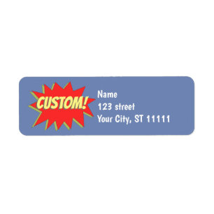 Comic Book Superhero Return Address Label