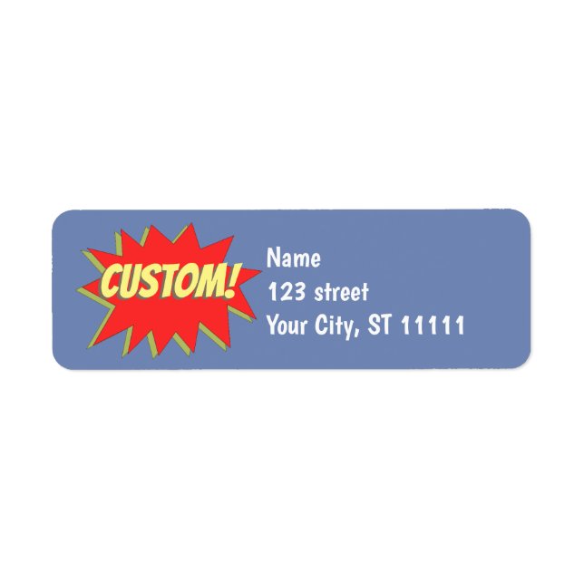 Comic Book Superhero Return Address Label (Front)