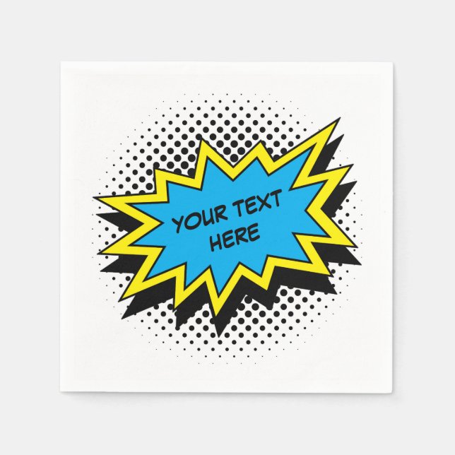 Comic Book Superhero Style Party Napkin (Front)