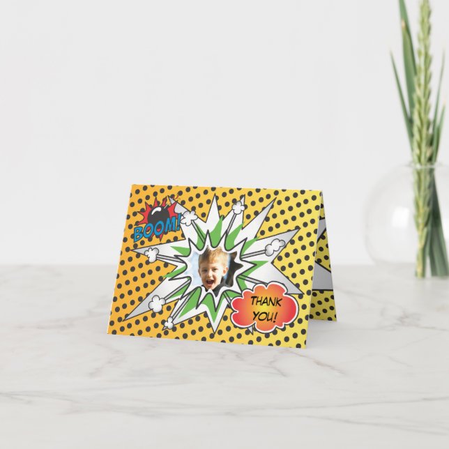 Comic Book Superhero Thank you card (Front)