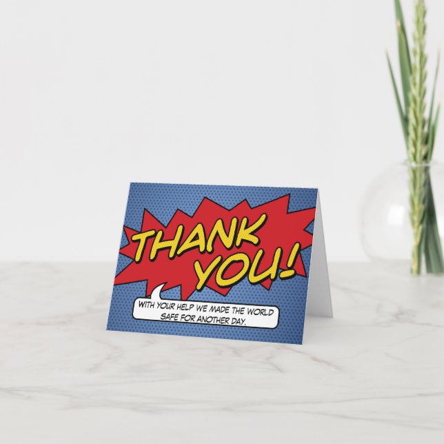 Comic Book Thank You Card (Front)